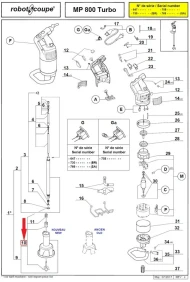 Нож в сборе 39345 для ручного миксера т.м. Robot Coupe, серии MP