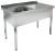НСО1М-12/7БЛ стол-моечная ванна, 1 секц. (500х500х300) слева, HICOLD RUS