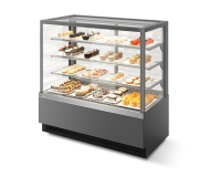 Витрина Кондитерская Vete kub lux 90, Серый матовый/шлифованная нержавейка T7016M.VG033.B7016M