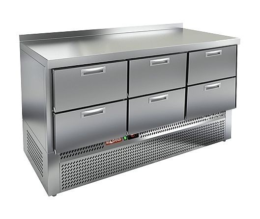 GNE 222/BT стол охл. (-10-18), 6 ящиков, 1485х700х850мм, ниж.распол.агрегата, HICOLD RUS