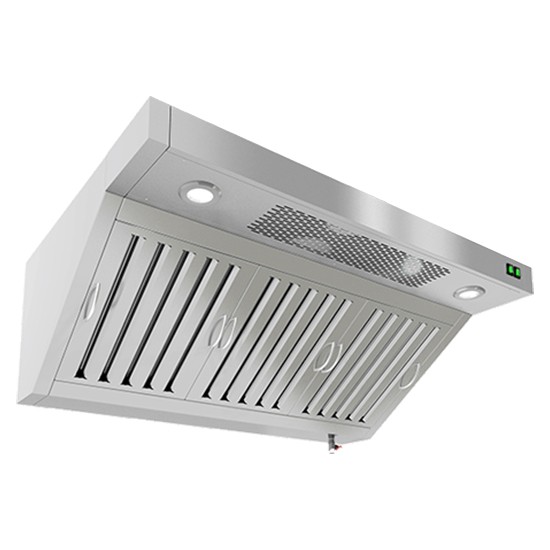 ЗВПОСК-1010 зонт вытяжной пристен. (1000х1000х400) с ж/у фильтр., с отв., с подсвет., HICOLD RUS