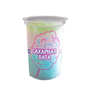 Стакан пластиковый прозрачный "сахарная вата", 1 л, россия