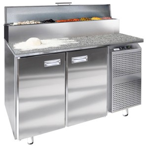 Стол для пиццы финист схспцг-700-2 (1400х700х1060) (8gn1/6 с крышкой) гранит серый Стол для пиццы финист схспцг-700-2 (1400х700х1060) (8gn1/6 с крышкой) гранит серый