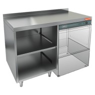 НБМСЗОКП-12/7БП модуль барный - стол закрыт. с трех сторон с бортом и полкой