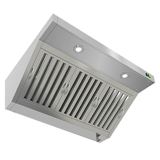 ЗВПОСК-1408 зонт вытяжной пристен. (1400х800х400) с ж/у фильтр., с отв., с подсвет., HICOLD RUS