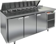 SL1-111SN (1/3) БЕЗ КРЫШКИ стол для салатов охл.(+2+10), 3 двери, 1835х600х850мм, HICOLD RUS