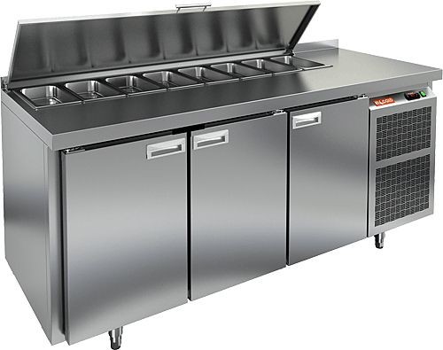 SL1-111SN (1/3) стол для салатов охл.(+2+10), 3 двери, 1835х600х850мм, HICOLD RUS