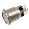 Кнопка с фиксацией антивандальная а22-а1 c подсветкой 12v красный dотверстия 22 мм