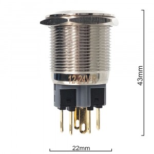 Кнопка с фиксацией антивандальная а22-а1 c подсветкой 12v красный dотверстия 22 мм Кнопка с фиксацией антивандальная а22-а1 c подсветкой 12v красный dотверстия 22 мм