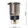 Кнопка с фиксацией антивандальная а22-а1 c подсветкой 12v красный dотверстия 22 мм