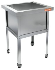Н1ВМ-7/7 Ц стол-моечная ванна сварная, 1 секц. (580х580х350), (оцин.угол), HICOLD RUS