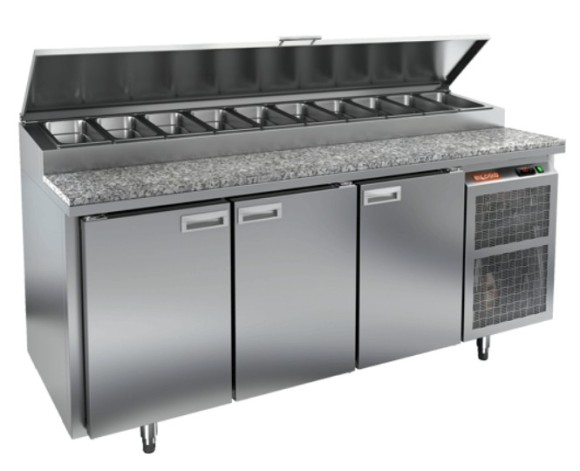 PZ2-111/GN (1/6H) КАМЕНЬ стол для пиццы охл.(+2+10), 3 двери, 1835х700х850мм PZ2-111/GN (1/6H) КАМЕНЬ стол для пиццы охл.(+2+10), 3 двери, 1835х700х850мм