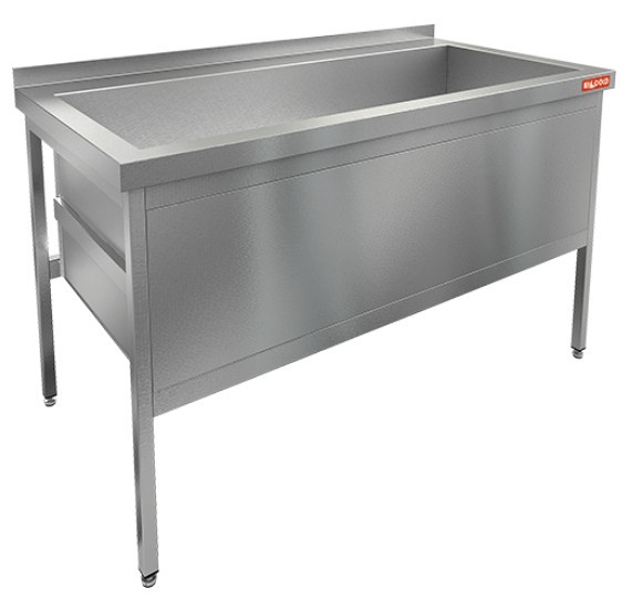 Н1МКС-10/7 стол-моечная ванна - котломойка с площадкой под смеситель, 1секц. (870х520х438мм)