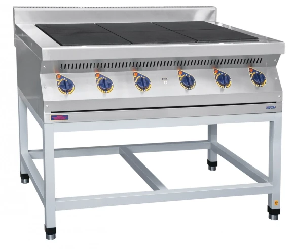 Плита электрическая Abat ЭПК-67П, 6 конфорок (300х300 мм), на открытой крашеной подставке