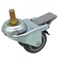 Колесо поворотное сдвоенное  d=50mm болт м10 с тормозом нпр et 05 mkt 50 f