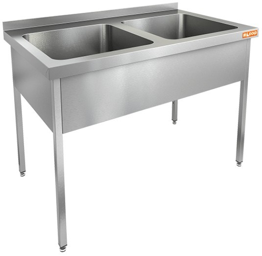 НСО2М-11/6Б стол-моечная ванна, 2 секц. (400х400х250), HICOLD RUS