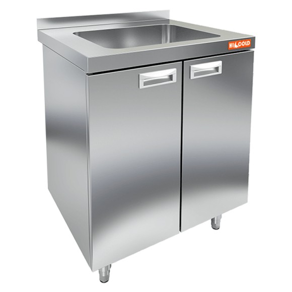 НБМСЗМ-6/5Б (+100мм столешн.) модуль барный- стол закрыт. с бортом, с мойкой (400х350х175)