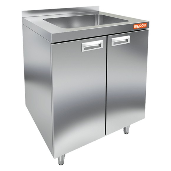 НБМСЗМ-6/7Б модуль барный с бортом- стол закрыт.с мойкой (400х400х250), 600х700х850мм, HICOLD RUS