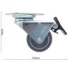 Колесо двойное поворотное с тормозом d=50mm площадка robolabs 24845
