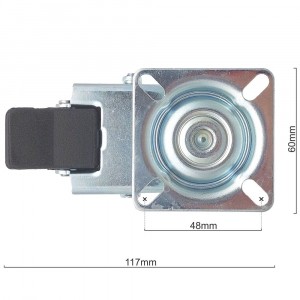 Колесо двойное поворотное с тормозом d=50mm площадка robolabs 24845 Колесо двойное поворотное с тормозом d=50mm площадка robolabs 24845
