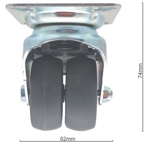 Колесо двойное поворотное с тормозом d=50mm площадка robolabs 24845 Колесо двойное поворотное с тормозом d=50mm площадка robolabs 24845