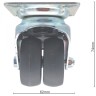 Колесо двойное поворотное с тормозом d=50mm площадка robolabs 24845