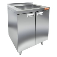 НБМСЗМ-7/7Б модуль барный с бортом- стол закрыт.с мойкой (500х400х250), 700х700х850мм, HICOLD RUS