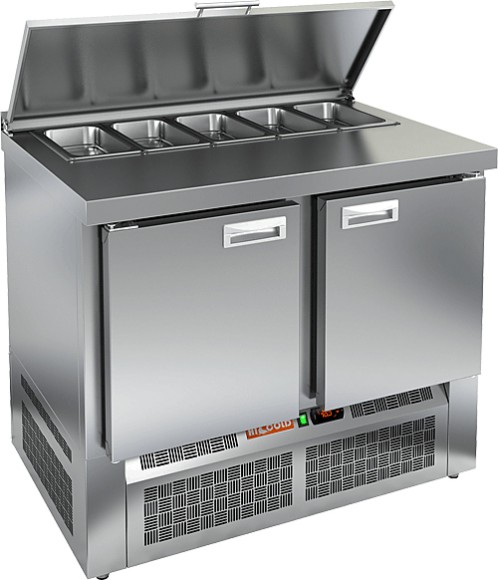 SLE1-11GN (1/3) О стол для салатов островн. охл.(+2+10), 2 двери, 1000х700х850мм