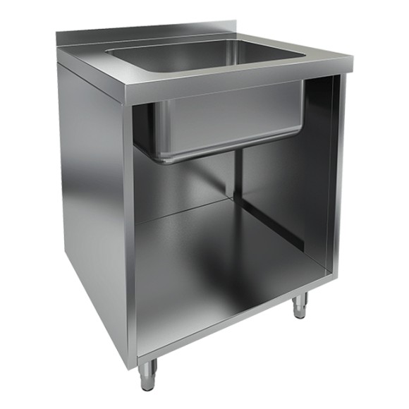 НБМСЗОМ-6/7Б модуль барный с бортом- стол закрыт.с трех сторон с мойкой (400х400х250), 600х700х850мм