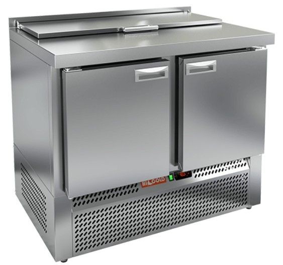 SLE1-11GN (1/3) стол для салатов  охл.(+2+10), 2 двери, 1000х700х850мм, ниж.распол.агрегата