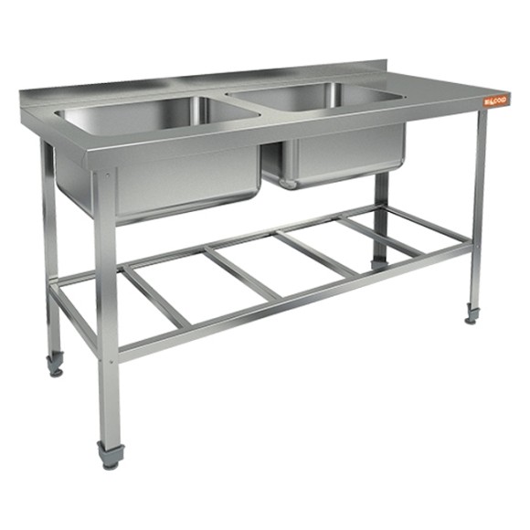 НСО2М-14/6БРЛ ЭН стол-моечная ванна, 2 секц. (500х400х250) слева, (нерж.угол.), HICOLD RUS НСО2М-14/6БРЛ ЭН стол-моечная ванна, 2 секц. (500х400х250) слева, (нерж.угол.), HICOLD RUS