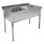 НДСО1М-12/7БЛ стол-моечная ванна левая, 1 секц. (500х500х300), с правым крылом стола для отходов