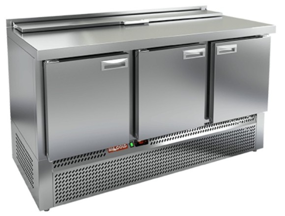SLE2-111GN (1/6) стол для салатов  охл.(+2+10), 3 двери, 1485х700х850мм, ниж.распол.агрегата