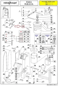 Зажим в сборе 59131 для куттера т.м. Robot Coupe, серии R, мод. R45 Зажим в сборе 59131 для куттера т.м. Robot Coupe, серии R, мод. R45