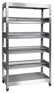 Кухонный стеллаж Abat ССТ-4-2, (400х1000 мм) 140 тарелок,вся нерж. с лотком для сбора воды Кухонный стеллаж Abat ССТ-4-2, (400х1000 мм) 140 тарелок,вся нерж. с лотком для сбора воды