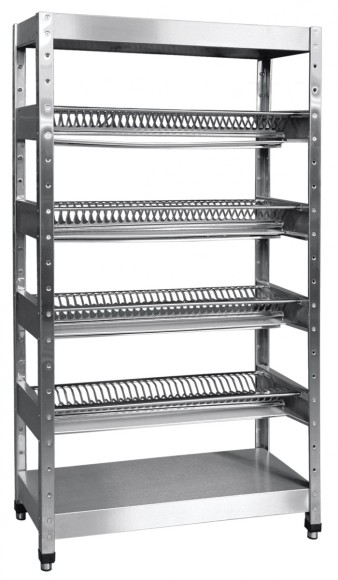 Кухонный стеллаж Abat ССТ-4-2, (400х1000 мм) 140 тарелок,вся нерж. с лотком для сбора воды Кухонный стеллаж Abat ССТ-4-2, (400х1000 мм) 140 тарелок,вся нерж. с лотком для сбора воды