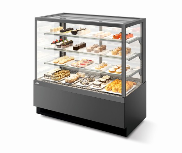 Витрина Кондитерская Vete kub lux 130, Антрацит/Серый матовый T7016M.VG033.B7016M