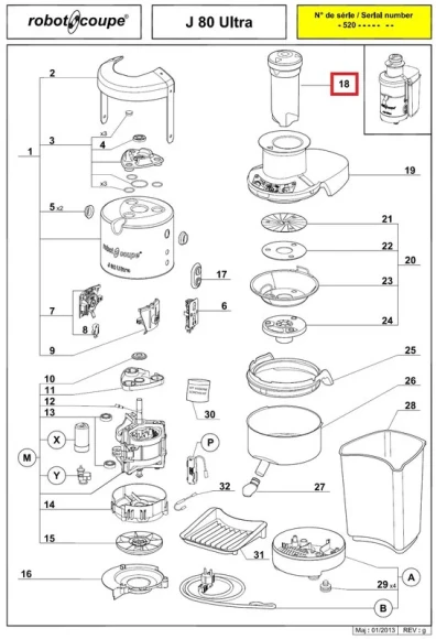 Толкатель Robot-Coupe 39283 для соковыжималок серии J Толкатель Robot-Coupe 39283 для соковыжималок серии J