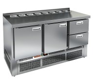SLE2-112GN (1/6) О БЕЗ КРЫШКИ стол для салатов  охл.(+2+10), 2 двери, 2 ящика, 1485х700х850мм, ниж.р SLE2-112GN (1/6) О БЕЗ КРЫШКИ стол для салатов  охл.(+2+10), 2 двери, 2 ящика, 1485х700х850мм, ниж.р