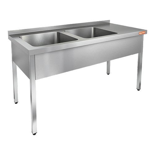 НСО2М-15/7БЛ стол-моечная ванна, 2 секц. (500х500х300) слева, HICOLD RUS