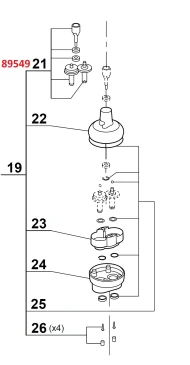 Шестерни в комплекте 89549 для миксера серии CMP модели CMP 300 Combi