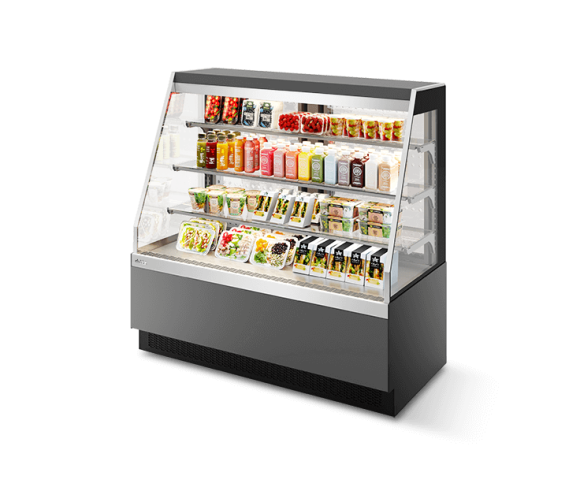 Витрина Кондитерская Vete kub OFT 130, Серый матовый/шлифованная нержавейка