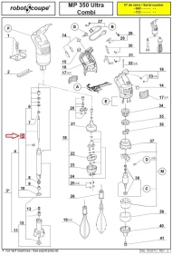 Вал 39352 для миксеров MP 350 Combi/Combi A/Ultra Combi
