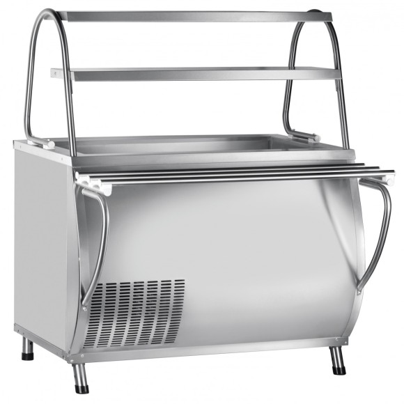 Прилавок холодильный Abat ПВВ(Н)-70М-НШ, вся нерж.