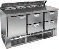 SLE2-212GN (1/6) стол для салатов охл. (+2+10), 1 дверь, 4 ящика, 1485х700х850мм SLE2-212GN (1/6) стол для салатов охл. (+2+10), 1 дверь, 4 ящика, 1485х700х850мм