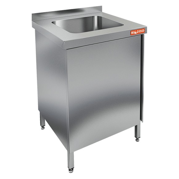 НСЗ1М-6/6БЛ (отступ под коммун.) стол с ванной  моеч. 1 секц. (400х400х250)