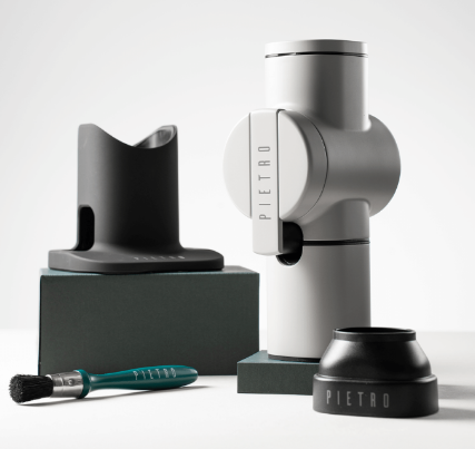 Ручная кофемолка Fiorenzato Pietro с комплектом аксессуаров Oyster Grey (DARK-T)