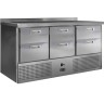 Стол для салатов финист схснс-700-0/6 (1485х700х850) (7gn1/3 с крышкой) борт 45мм