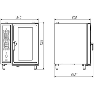 Пароконвектомат gabino combi-1011i стандарт+