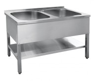 Ванна моечная Abat ВМП-7-2-5 РН 2-секц., нерж., разб. с полкой Ванна моечная Abat ВМП-7-2-5 РН 2-секц., нерж., разб. с полкой